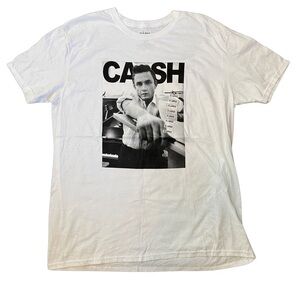 Johnny Cash graphic photo t-shirt. Black and white. Size XL men.